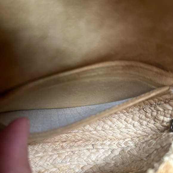 LOEWE Calfskin Raffia Mini Gate Crossbody Bag Natural Black - Picture 10 of 12